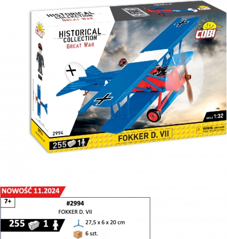 COBI Bouwset Fokker D.VII – historisch vliegtuigmodel 1:32