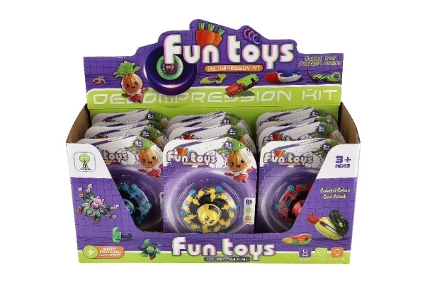 Gyroscoop spinner mechanisch plastic 7cm lichtgevend in het donker 3 kleuren op kaart 12st in doos