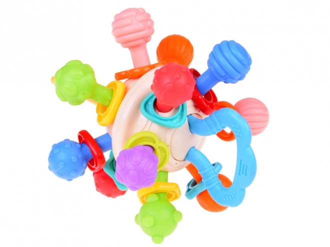 Bijtring voor baby's ronde bal met diverse uitsteeksels