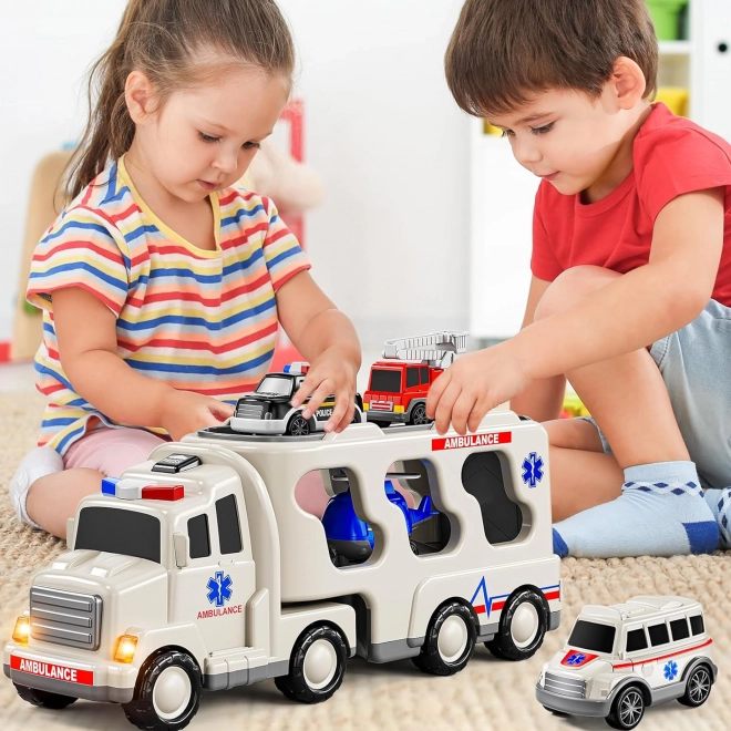 Woopie reddingsset met afsleepwagen en 5 auto's