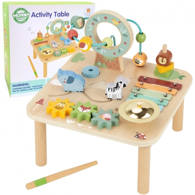 Houten leerstafel met muziek labyrint 5-in-1