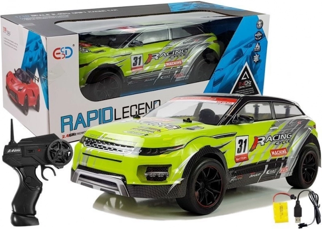 Groene RC-raceauto 1:10