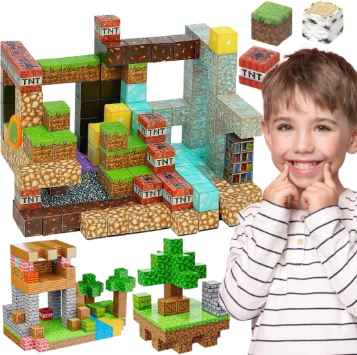 Woopie magnetische bouwstenen – 3D magnetische blokken, educatieve set 63 stuks