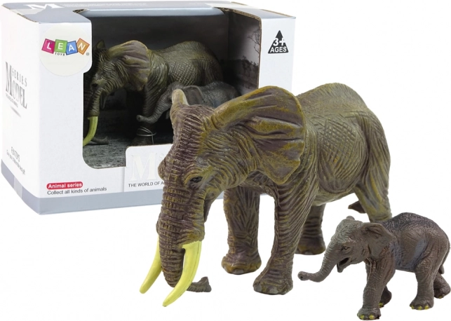 Set van 2 olifantenfiguren – olifant en jong, Dieren van de wereld