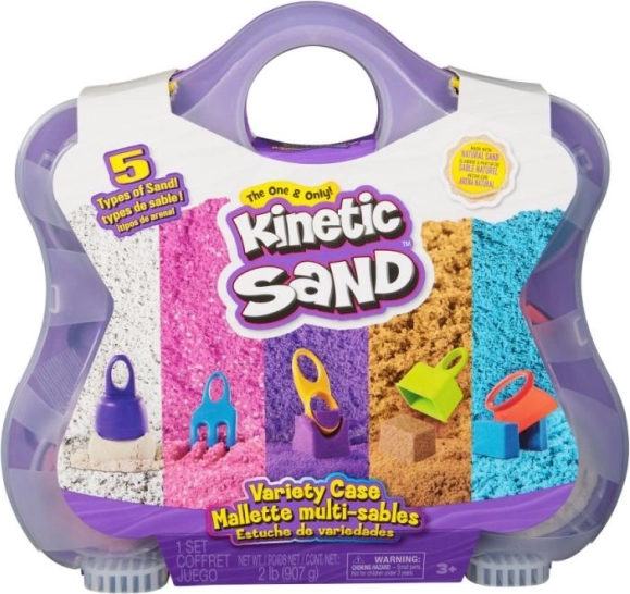 Kinetisch zand in een koffer