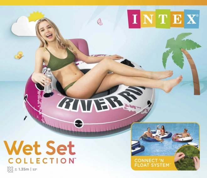 Zitje voor in het water met handgrepen roze