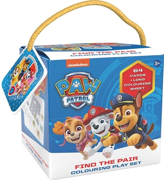 Pexeso voor onderweg met kleurplaten Paw Patrol in doosje 12x12cm