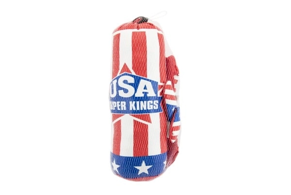 Bokszak 10x33cm + handschoenen in net