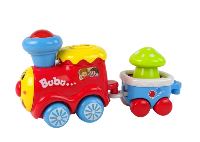 Kleurrijke educatieve trein voor peuters Licht Geluid Locomotief