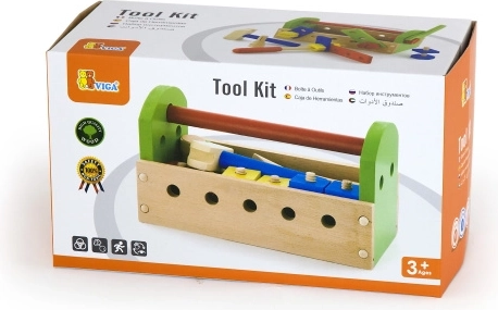 Houten gereedschapsset in kistje voor kinderen
