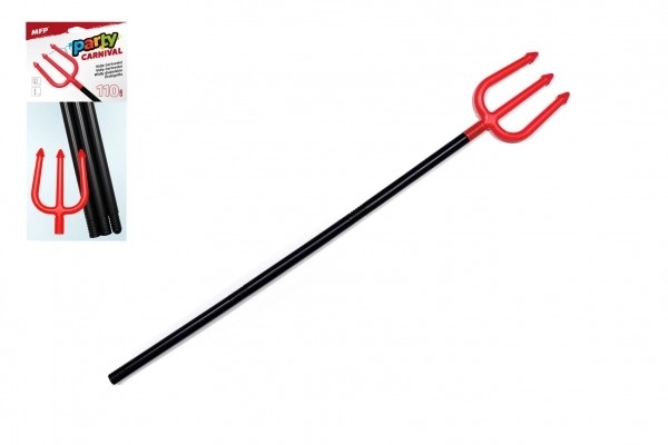 Vork duivelse opvouwbare plastic 110cm op kaart 17x41cm carnaval