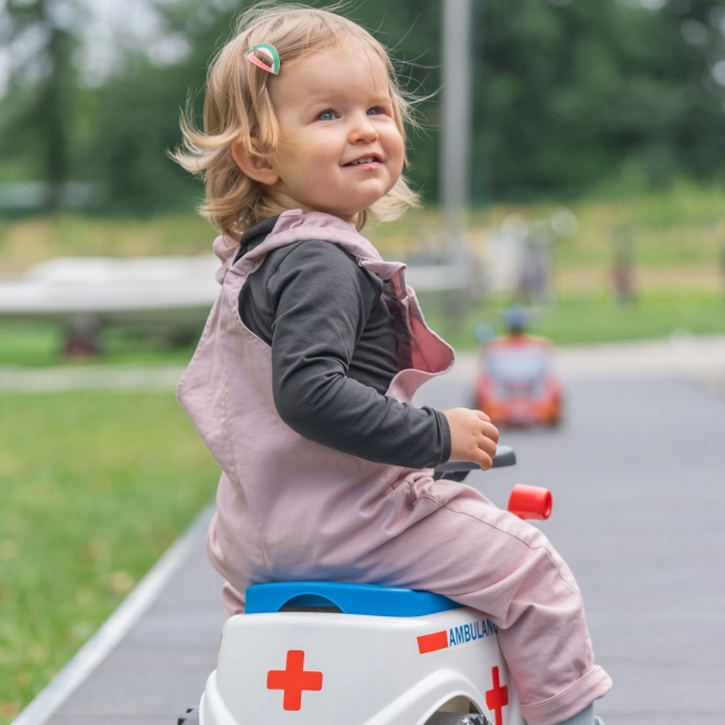 FALK Loopfiets Ambulance met opklapbaar zadel en toeter op het stuur