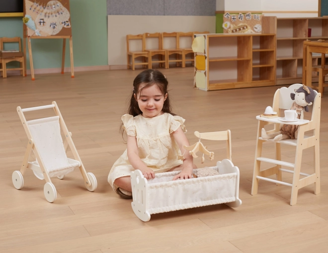 Houten kinderwagen