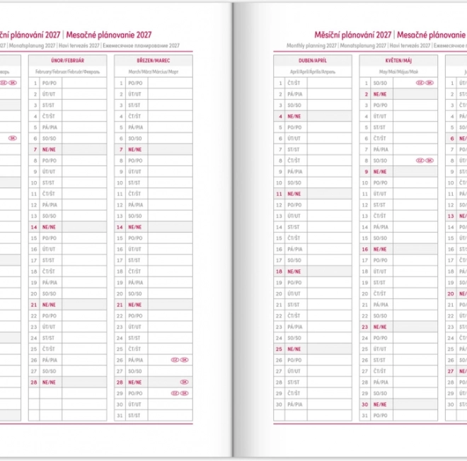 Wekelijkse agenda blauw 2026