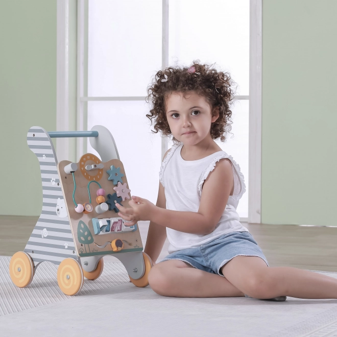Houten loopwagen