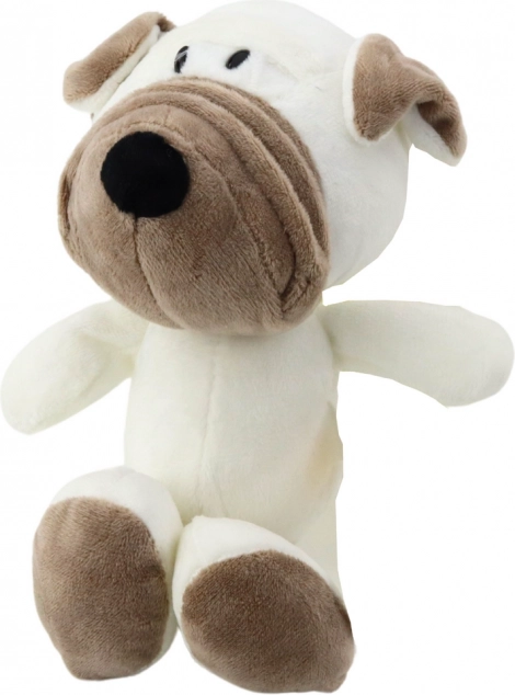 Kleine pluchen mopshond met zuignap 16 cm