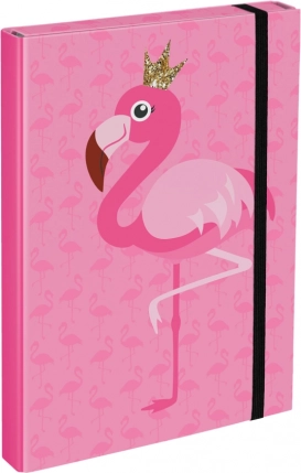 Baagl mappenset voor schoolschriften A4 Flamingo