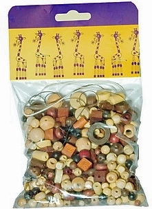 Detoa mix van bruin‑natuurlijke houten kralen 110 g