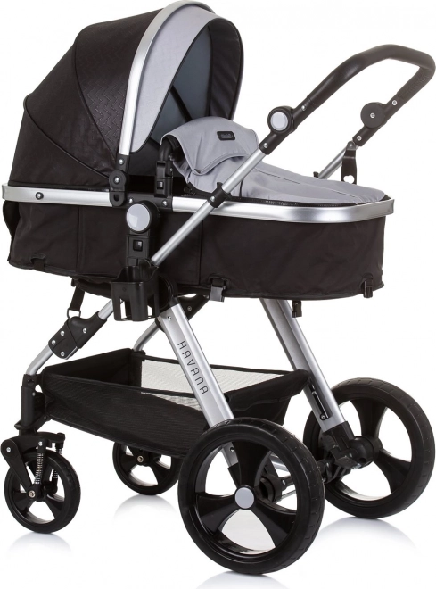 CHIPOLINO Kinderwagen Combinatie HAVANA 2v1 Obsidian – stříbrný