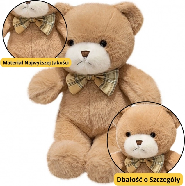 Beige pluchen teddybeer met vlinderdas 25 cm