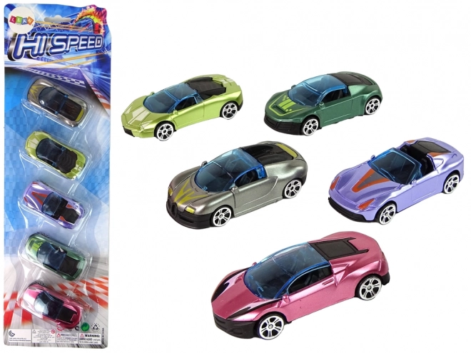 Set van Vijf Gekleurde Auto's