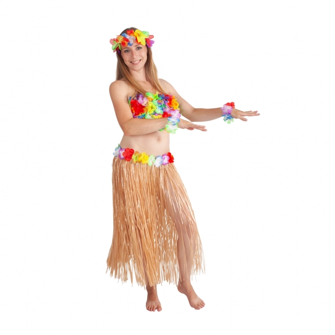 Hawaïaanse rok volwassenen 72 cm natuurlijk