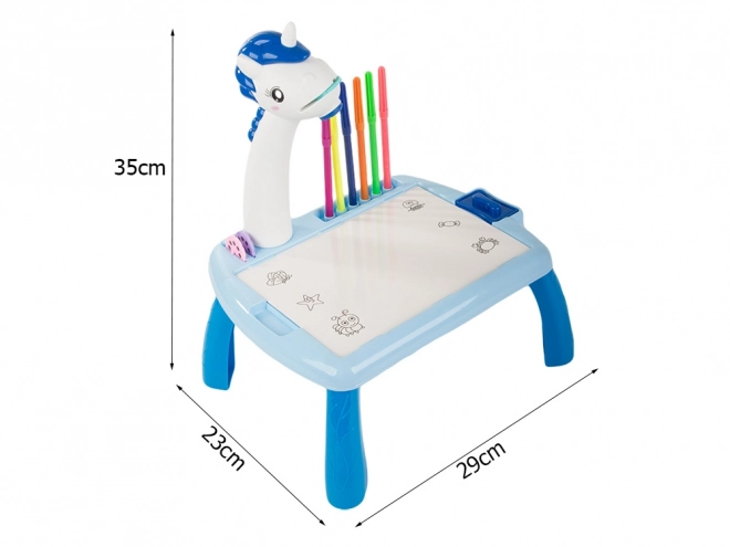 Kinder educatieve tafel met projector blauw