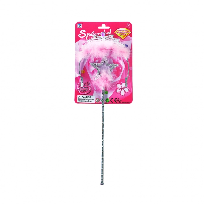 Prinses kroon met staf Roze