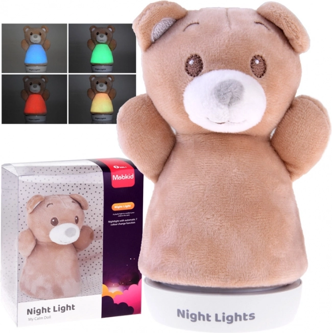 Beige pluchen teddybeer – nachtlampje voor kinderen met zachte buitenkant