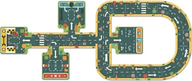 DJECO Vloerpuzzel contouren Wegen 21 stukken