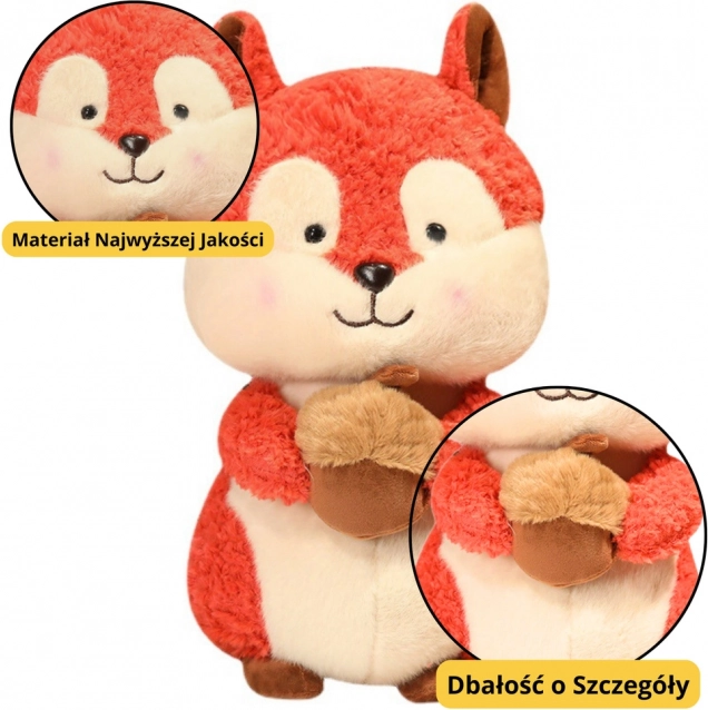 Pluchen eekhoorn met noot 25 cm