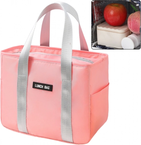 Geïsoleerde lunchtas roze 24 cm