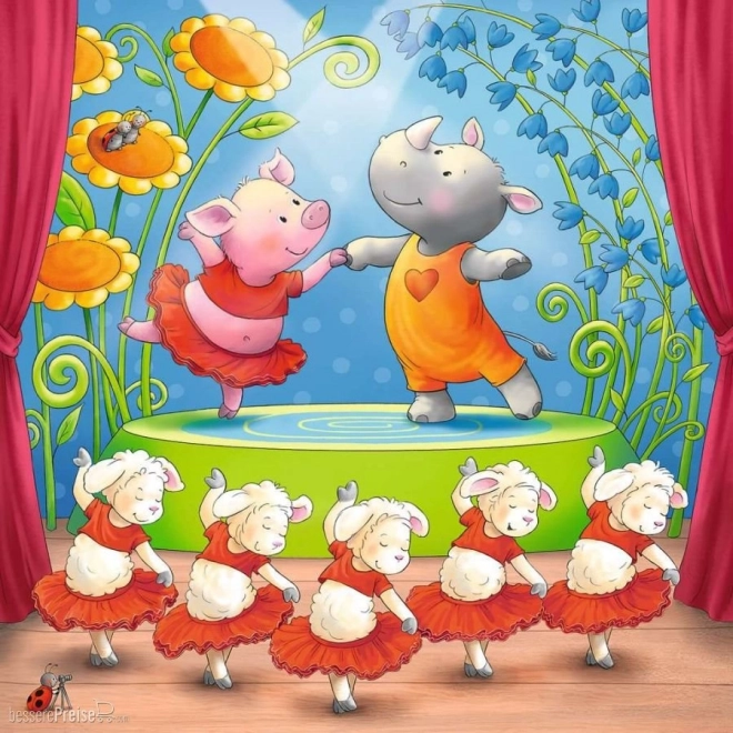 Ravensburger puzzel dieren op het podium 3x49 stukjes