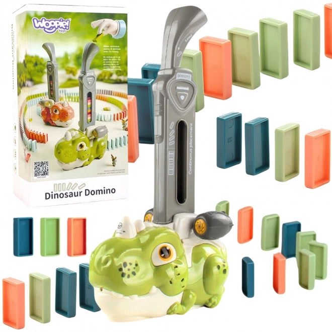 Elektrische locomotief dinosaurus met Domino-blokken