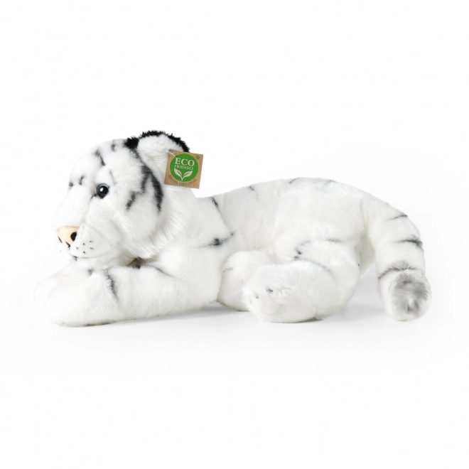 Pluchen witte tijger liggend 36 cm ECO-FRIENDLY