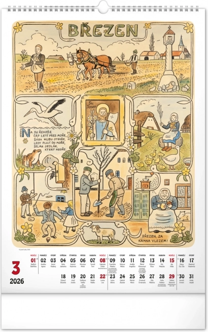 Muurkalender Josef Lada 2026
