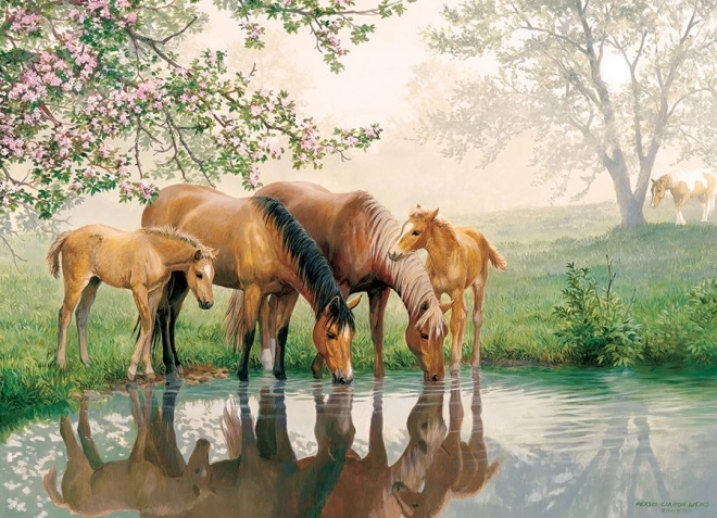 COBBLE HILL Familie puzzel Familie van Paarden 350 stukjes