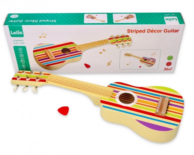 Regenboog houten gitaar voor kinderen