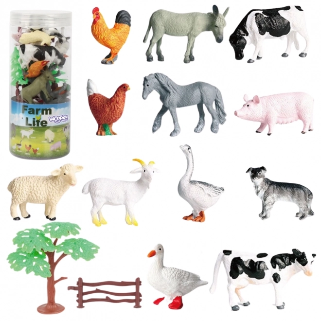 Woopie set boerderijdierenfiguren 14 stuks
