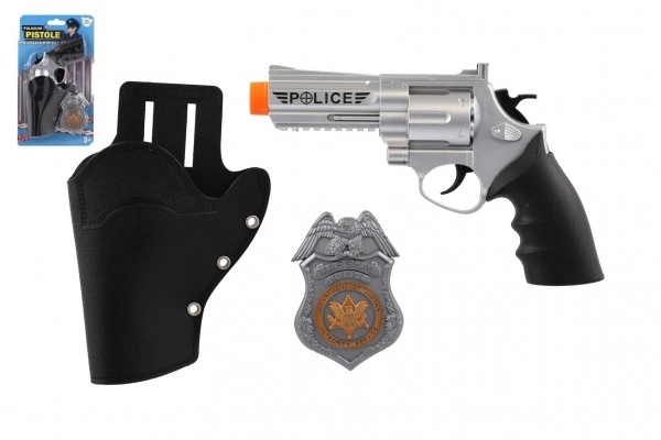 Kinde politie set: revolver met holster en badge