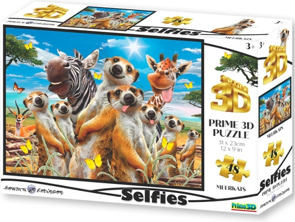 PRIME 3D-puzzel Surikats Selfie 48 stukjes