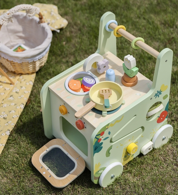 Houten keukentje en loopwagen Classic World 2-in-1