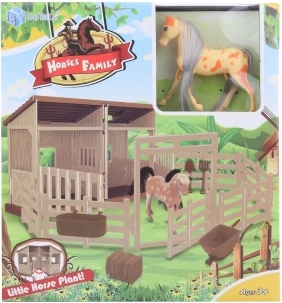 Opvouwbare kunststof paardenstal met figuur