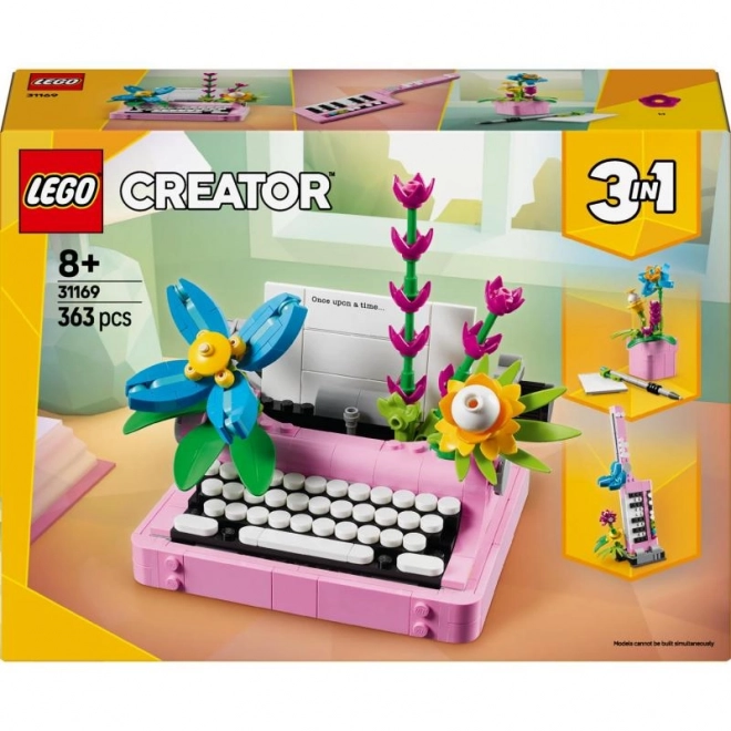 Bouwset voor kinderen - Typemachine met bloemen LEGO Creator 3in1