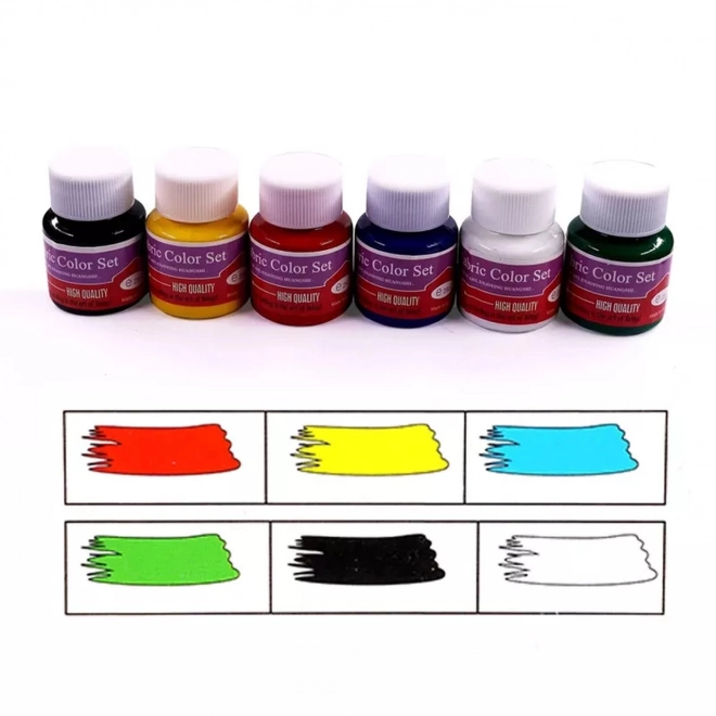 Set van 6 textielverven met accessoires