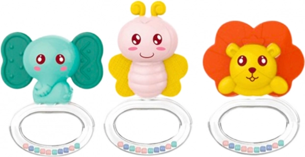 Set van rammelaars en bijtringen voor baby's Dieren 6 stuks