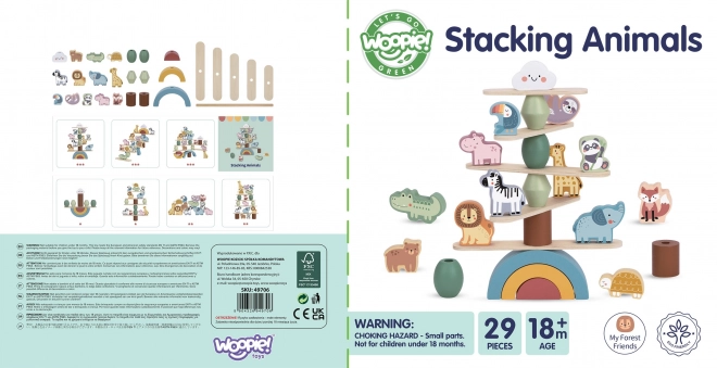 Woopie groen balancerend houten dieren spel