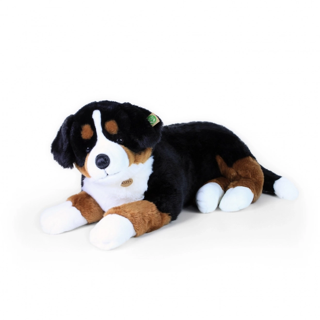 Grote pluchen hond Berner Sennen liggend 89 cm ECO-VRIENDELIJK