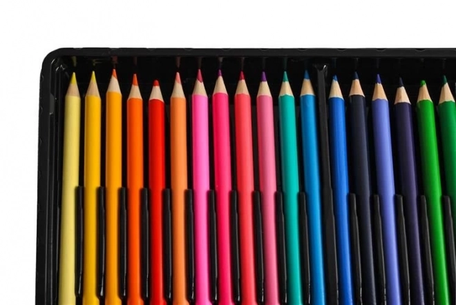 Grote set voor schilderen en tekenen in een koffer