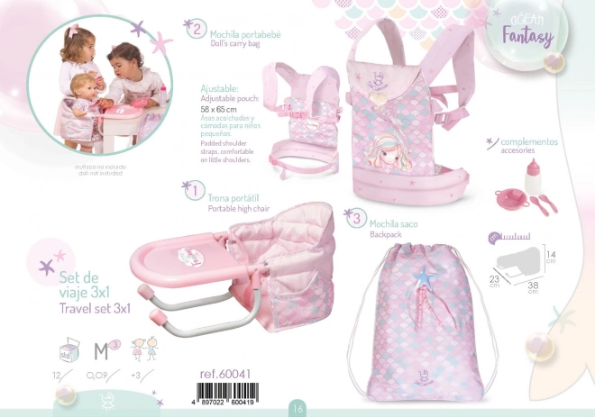 DeCuevas 60041 Reisset voor poppen 3 in 1 Ocean Fantasy 2021